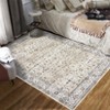 Washable Vintage Oriental Rug Non Slip Low Pile Rug Soft Throw Floor Cover Floral Foldable Indoor Carpet for Living Room Bedroom Playroom Nursery - 4 of 4