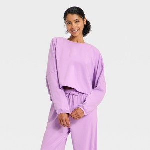 Women's Washed Jersey Long Sleeve Top - JoyLab™ - 1 of 3