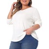 Agnes Orinda Women's Plus Size Knit Thin Fall Winter Trendy Crochet Comfy Pullover Blouse - 2 of 4