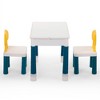DOMETOUR All-in-One Kids Activity Table and Chairs Set, Building Block Table with 100Pcs DIY Blocks Toys, Study Desk for Toddlers - 4 of 4
