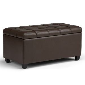 CAVINAS Faux Leather Storage Ottoman Bench,Upholstered Ottoman with Tufted Diamond Detail for Living Room,Bedroom - 1 of 4
