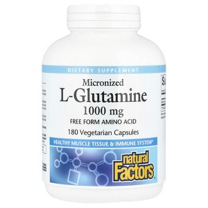 Natural Factors Micronized L-Glutamine, 1,000 mg, 180 Vegetarian Capsules - 1 of 4