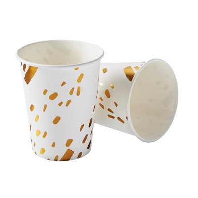 Silver Spoons Elegant Disposable Coffee Cups, Heavy Duty Drinking Hot Cups,  9 Oz., Gold (18 Pc), Marble Collection : Target
