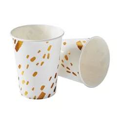 Silver Spoons Elegant Disposable Coffee Cups, Heavy Duty Drinking Hot Cups, 9 oz., White - (18 PC), Deco Collection