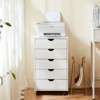 SEVOBAL Utility Storage Drawers 5 Drawers Premium Mobile Storage Chest, Elegant Multi Organizer with Wheels for Living Room, White, 18.7"*15.7"*25.3" - 4 of 4