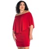 24seven Comfort Apparel Convertible Bodycon Plus Size Mini Dress Ruffled Sleeve - 4 of 4