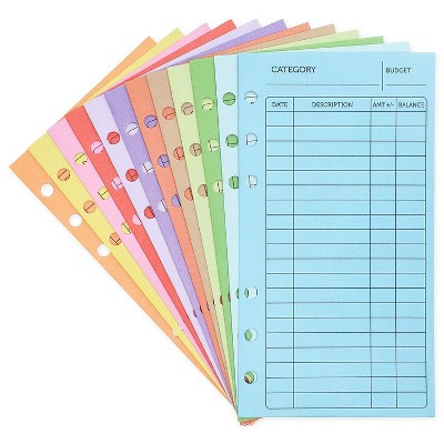 Juvale 36-Pack Cash Envelopes with Pre-Punched Holes for Budgeting, 6.5 x 3.5 in, 12 Colors