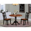 Round Dining Table Set - 3 Piece Kitchen Table with Chairs, 42 Inch, Black Cherry Finish - 2 of 4