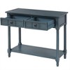 ACEPANO 35.34 in. W Traditional Design Console Table with Two Drawers and Bottom Shelf-Navy - 4 of 4