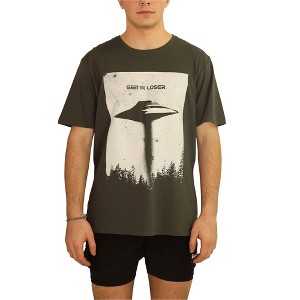 Elevenparis Mens Get In Loser Graphic T-Shirt, Grey, XX-Large - 1 of 4