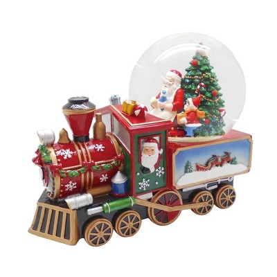 Season's Designs 6.55" Santa on Train with Christmas Tree Musical Water Globe Polyresin, Multicolored, Indoor Use for Mantel and Tabletop