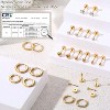 Jstyle Surgical Steel Earrings for Sensitive Ears 14K Gold Flat Back Earrings for Women Men Small Stainless Steel Earrings - 3 of 4