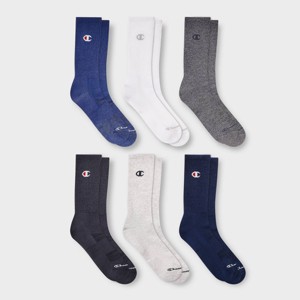 Champion Iconic Essentials Men's 6pk Cushion Crew Socks - 6-12 - 1 of 4
