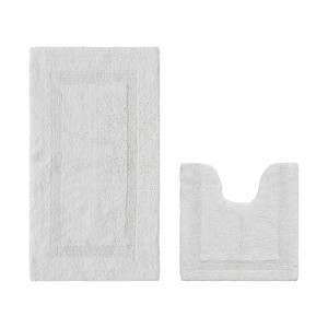 Lux Premium 100% Cotton Tufted Solid Reversible 2 Piece Bath Rug Set – Ultra-Soft, Water-Absorbent, Durable, Machine Washable Bathroom Rug - 1 of 4