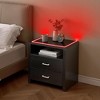 Whizmax LED Nightstand with 2 Drawers, Bedside Table with Drawers for Bedroom Nursery Living Room, Side Bed Table with Sports LED Light - 2 of 4