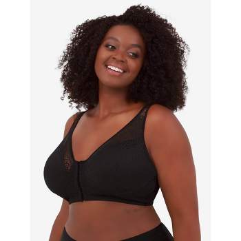 Leading Lady The Lora - Back Smoothing Lace Front-closure Bra In Black,  Size: 38c : Target