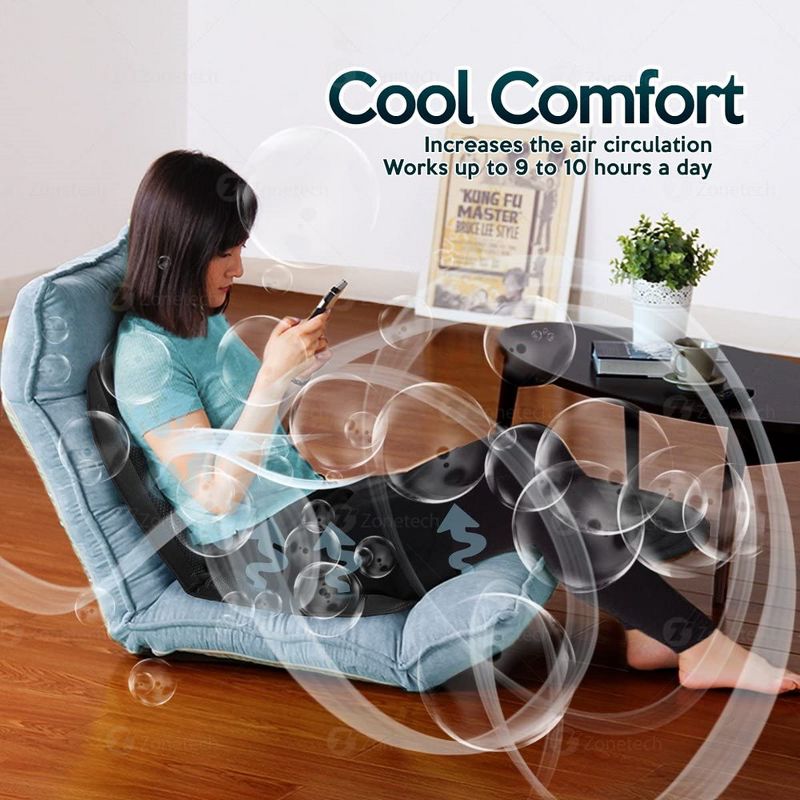 Zone Tech Cooling Car Seat Cushion - Black 12V Automotive Adjustable Temperature Comfortable Cooling Car Seat Cushion, 4 of 6