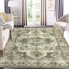 Washable Rug 6x9 – Anti-Slip Low Pile Ultra-Thin Vintage Distressed Stain-Resistant Non-Shedding Throw Carpet for Living Room, Bedroom, Rustic - 2 of 4
