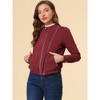 INSPIRE CHIC Women's Stand Collar Zip Up Biker Lightweight Moto Jacket - 3 of 4