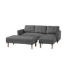 VYNXARIA Gray Fabric Right Facing Sectional Sofa Bed , L-shape Sofa Chaise Lounge with Ottoman Bench - 2 of 4