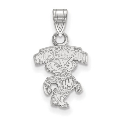 Black Bow Jewelry Sterling Silver Wisconsin Badgers NCAA Small Pendant