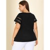 Agnes Orinda Women's Plus Size Round Neck Hollow Lace Panel Short Sleeve Casual Summer Blouses - 4 of 4