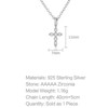 Clotth Sterling Silver Cross Pendant Necklace - Delicate 925 Silver Jewelry with Cubic Zirconia, Elegant Layered Cross Choker for Women - 3 of 4