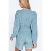 Slickblue Women's Comfy V-Neck Long Sleeve Terry Toweling Top with Elastic Hem - Color and Size Options - 4 of 4