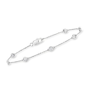 Ross-Simons 0.50 ct. t.w. Diamond Station Bracelet in Sterling Silver Size 8 - 1 of 3