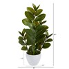 Nearly Natural 22-in Zamioculcas Artificial Plant in White Planter - 2 of 4