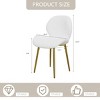 Set of 2 Modern Upholstered Dining Chairs with Gold Metal Legs, Cozy Side Chairs in Teddy Fabric for Kitchen or Dining Room–The Pop Home - 4 of 4