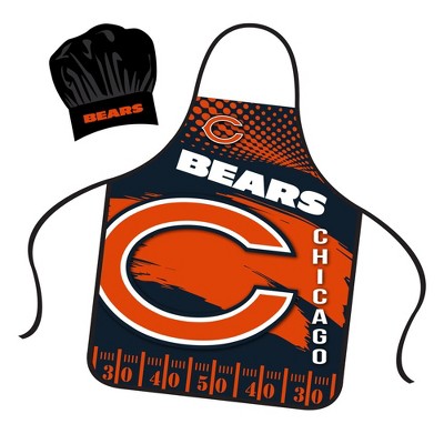 NFL Apron & Chef Hat Set, with Large Team Logo - Chicago Bears