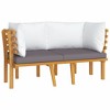 vidaXL 2-Seater Patio Sofa with Cushions Solid Acacia Wood - 2 of 4