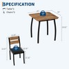 Coolmee Small Dining Table Set for 2,3-Piece Kitchen Table Set with Thick Wood Grain Tabletop & 2 Upholstered Chairs & Metal Frame, Compact Table Set - 2 of 4