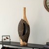 Uniquewise 27-Inch Fiberglass Vintage Farmhouse Floor Vase, Boho Wedding Centerpiece - Unique Black and Gold Rustic Design Tall Vase - 2 of 4
