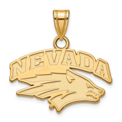 Black Bow Jewelry 14k Yellow Gold Nevada Wolf Pack NCAA Small Pendant