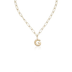 Paperclip Link Initial Necklace - Ettika - 1 of 2