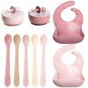 Silicone Baby Essentials Bundle – Stacking Toy, Feeding Bibs, Suction Bowls with Spoons & First-Stage Spoons – BPA-Free, Safe for Infants & Toddlers - 2 of 4