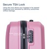 Gulches 3 Piece Luggage Sets ABS Lightweight Suitcase with Two Hooks, Spinner Wheels, TSA Lock, (20/24/28), Pink - 3 of 4