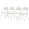 DOMETOUR 4pcs Elegant Foldable Iron & PVC Chairs for Convention & Exhibition White - 4 of 4