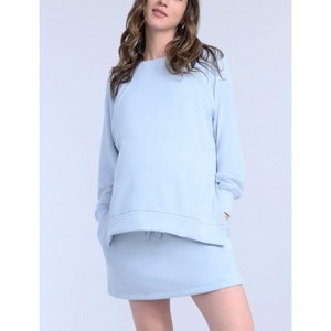 Women's Long Sleeve With Side Slits Scuba Raglan Top | Motherhood Maternity - 1 of 4