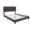 Queen Size Upholstered Platform Bed Frame with Adjustable Headboard 4W, White/Gray/Brown -ModernLuxe - 3 of 4