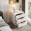 NicBex  25.8"Tall Nightstand with 3 Drawers,Modern Bedside Table with Metal Handles and Metal Legs for Bedroom,Living Room - 4 of 4