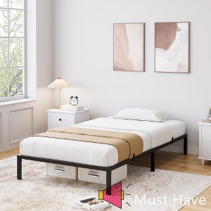 Jojoka Heavy Duty Metal Platform Bed Frame, 900 lbs Support, No Box Spring Needed, Quiet, Sturdy, Underbed Storage, Easy Assembly - 1 of 4