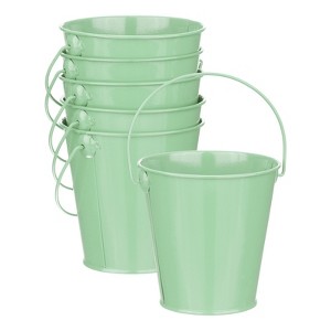 Unique Bargains Garden Galvanized Versatile Durable Bucket with Handle 6 Pcs - 1 of 4