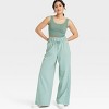 Women's Woven High-Rise Seersucker Wide Leg Pants - All In Motion™ - 3 of 3