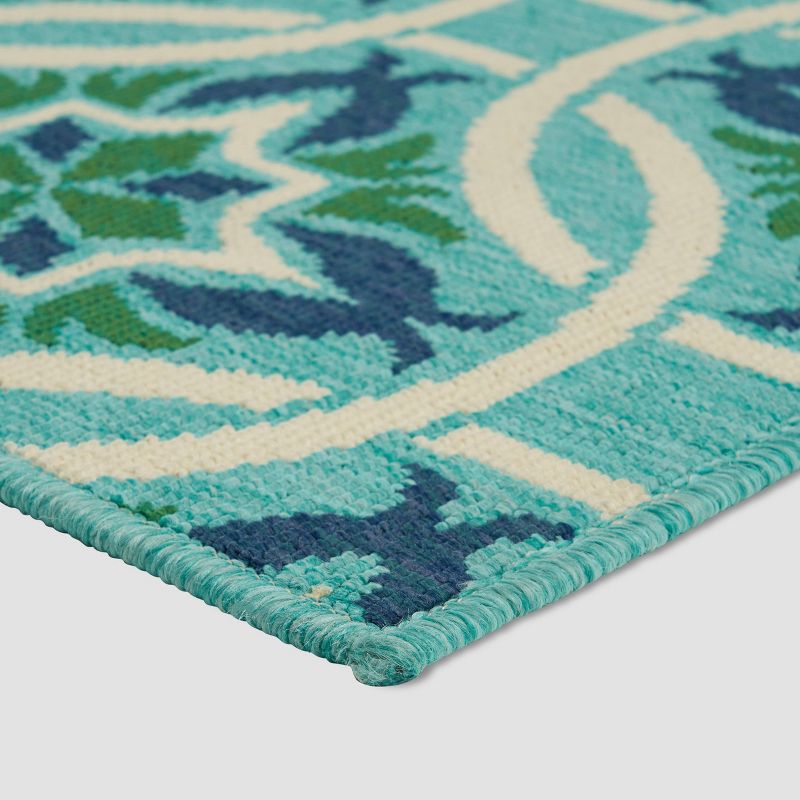 Jada Geometric Outdoor Rug Blue/Green - Christopher Knight Home, 3 of 8