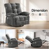 Massage Swivel Recliner Chair w/ Vibration Massage & Lumbar Heating, 350LBS Oversized Rocker Recliner Single Sofa with Side Pocket & USB Charge Port - 2 of 4