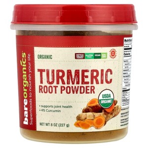 BareOrganics Turmeric Root Powder, 8 oz (227 g) - 1 of 2