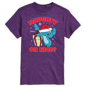 Men's - Lilo and Stitch - Naughty Or Nice Short Sleeve Graphic T-Shirt - 1 of 4